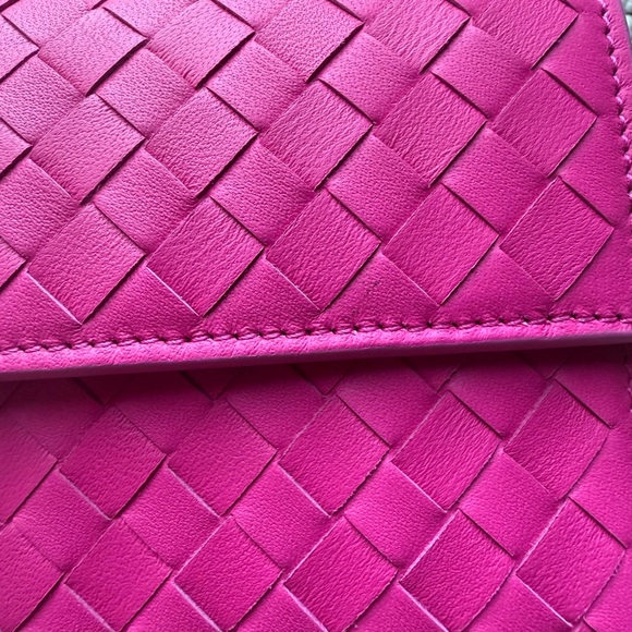 Pink Woven Leather Clutch, Bottega Veneta, comes with box. - Picture 3 of 13